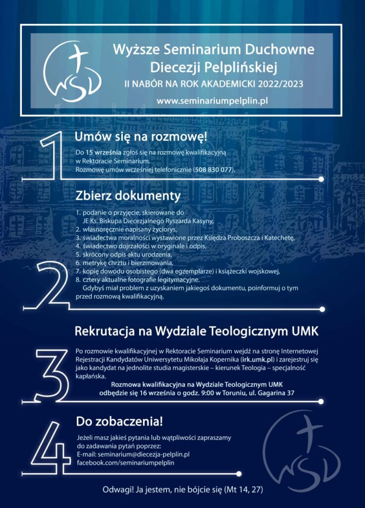 Plakat - Wyższe Seminarium Duchowne Diecezji Pelplińskiej