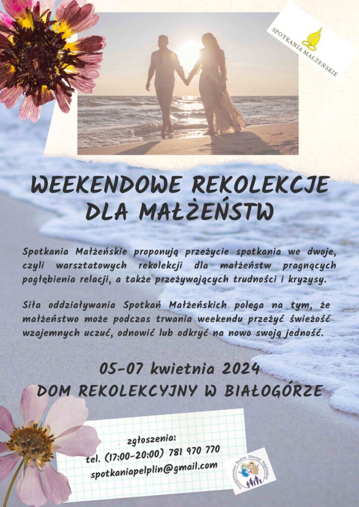 Plakat - Weekendowe rekolekcje dla małżeństw