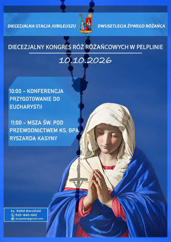 Plakat - Diecezjalny Kongres Róż Różańcowych w Pelplinie